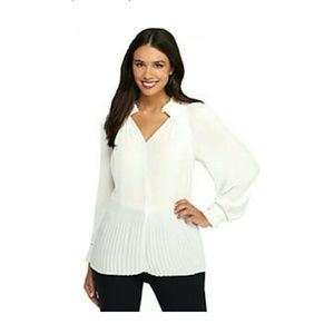 NWT Limited Split Neck Pleated Blouse 1X